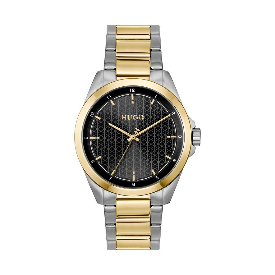 Hugo Herrenuhr #SEAM 1530452, Herren, Edelstahl, Armband: Edelstahl, Quarz, analog