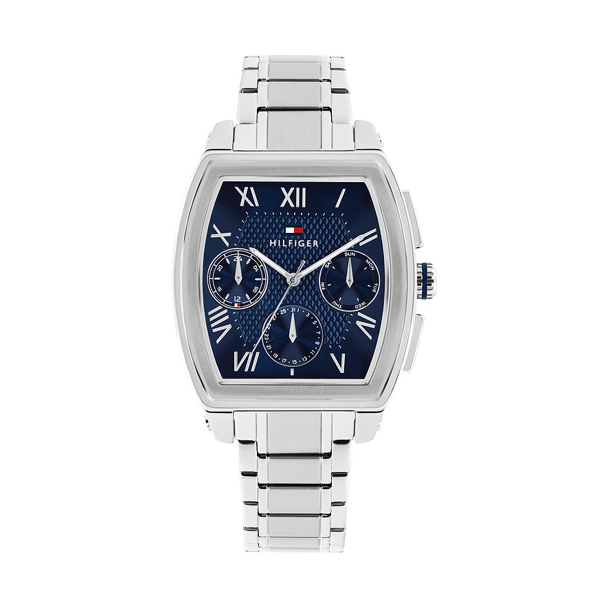 Tommy Hilfiger Herren Blau/Hellgrau Multifunktionsuhr "Th-Oxford", Silberfarben, Armbanduhren, Silberfarben, Quarzuhr, Armbanduhr, Uhr, Edelst... - Image 3