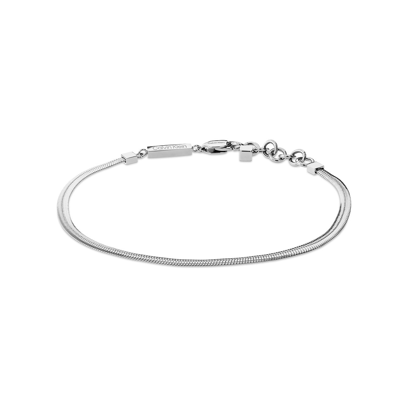 Calvin Klein damesarmband van roestvrij staal, een eenvoudige schakelarmband met verstelbare sluiting.