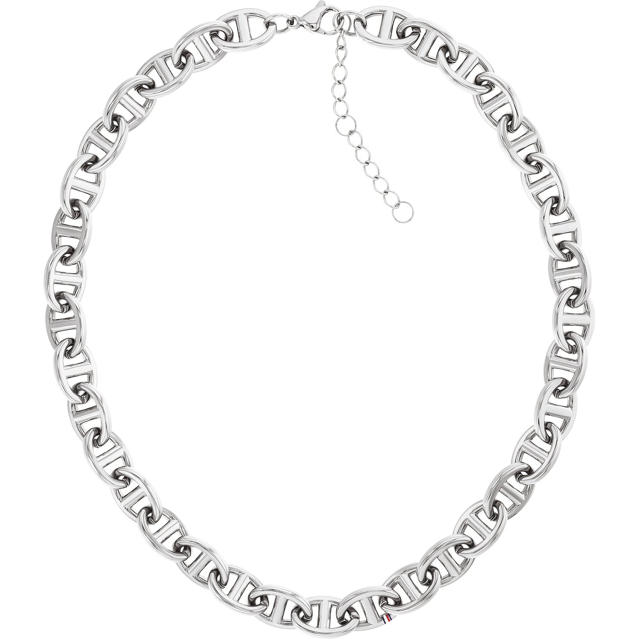 Tommy Hilfiger Halskette aus glänzendem Edelstahl mit Ankerkettenmuster und verstellbarem Verschluss.