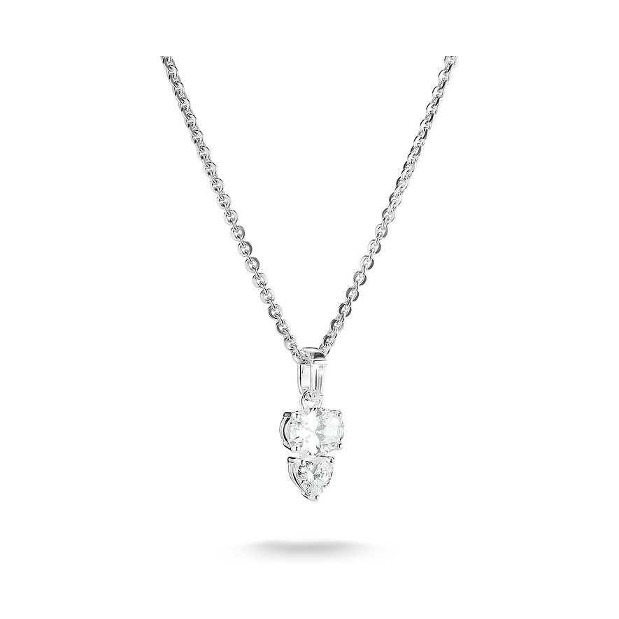 Thomas Sabo halskæde i sølv med et vedhæng af zirkonia i hjerte-, cirkel- og stavform.