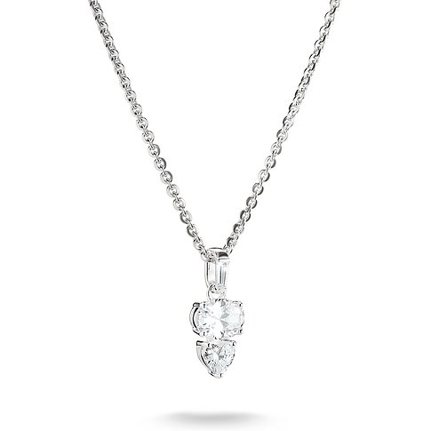 Collier Thomas Sabo en argent avec pendentif en oxyde de zirconium en forme de cœur, de cercle et de bâtonnets.