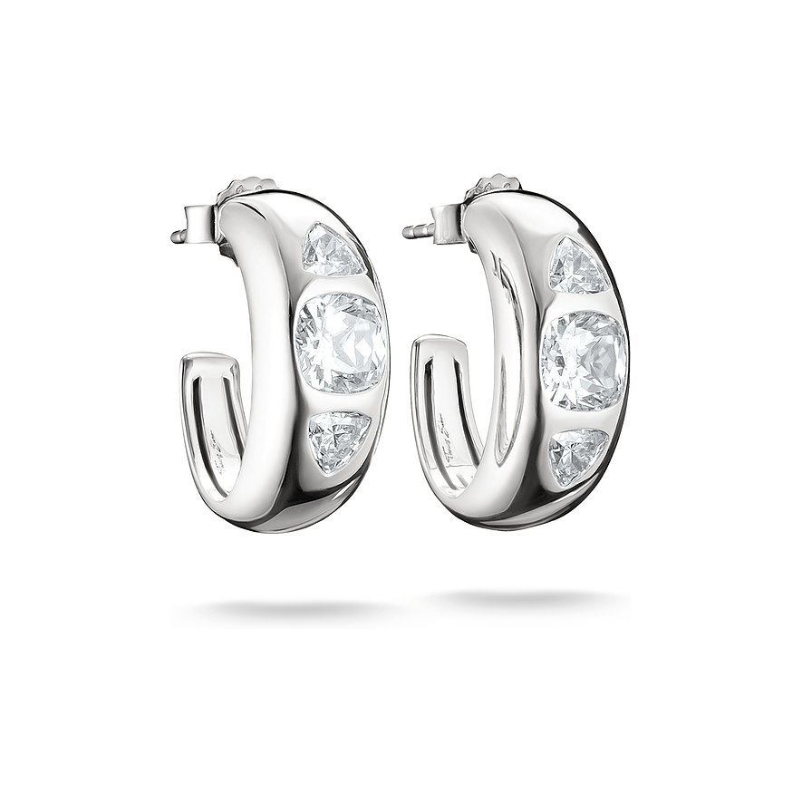 Ein Paar Thomas Sabo Ohrringe aus Silber, verziert mit runden und brillanten Zirkonia Steinen.