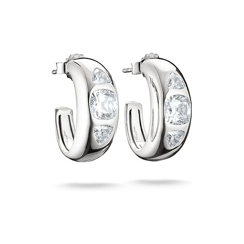 Ein Paar Thomas Sabo Ohrringe aus Silber, verziert mit runden und brillanten Zirkonia Steinen.