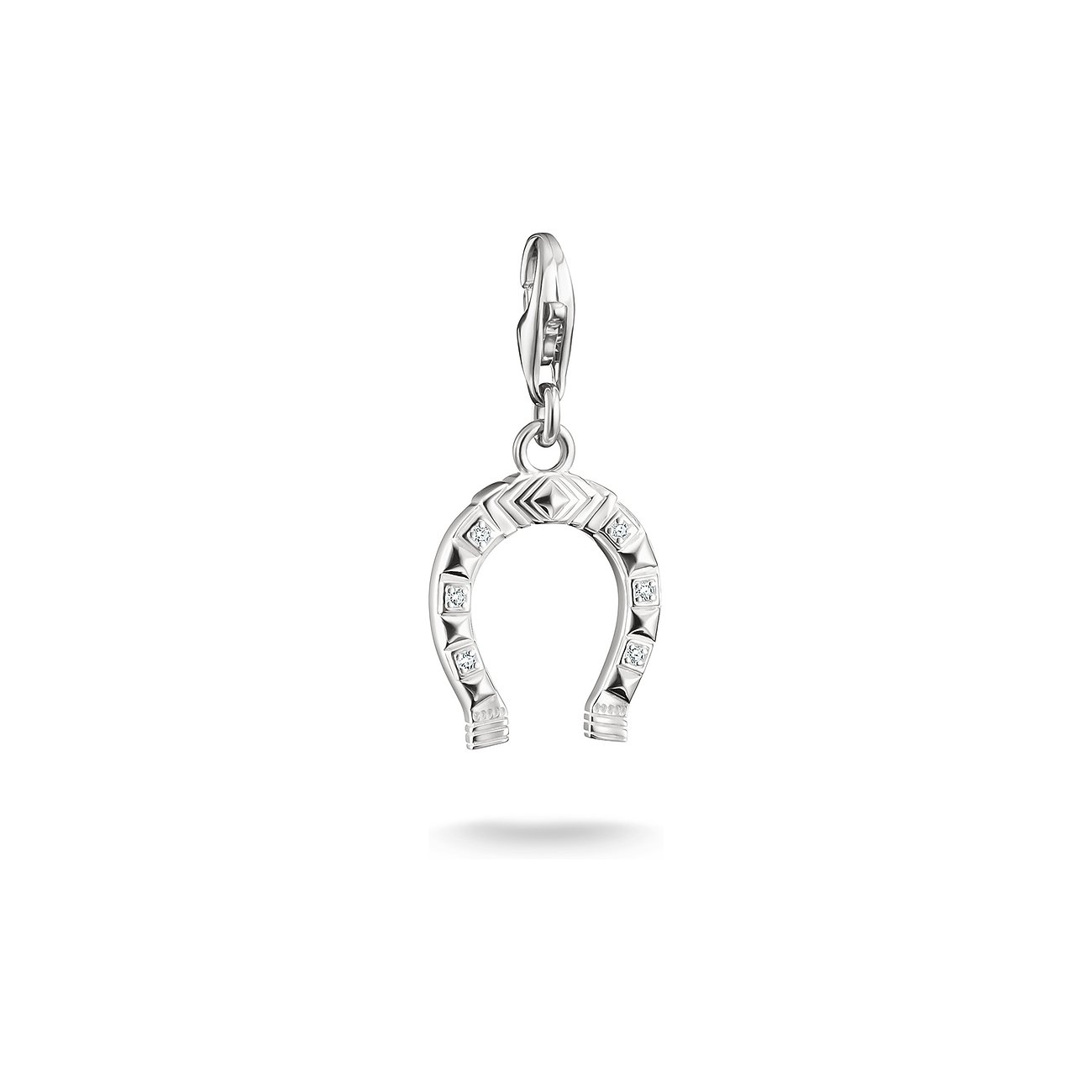 Charm fer à cheval Thomas Sabo en argent, orné de zircones cubiques étincelantes et avec fermoir mousqueton.
