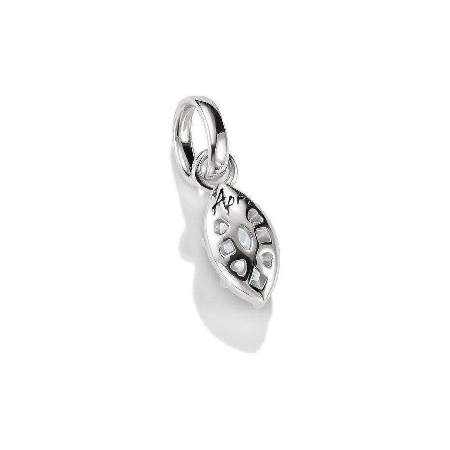 Charm pendente Thomas Sabo in argento a forma di foglia con zirconi colorati e