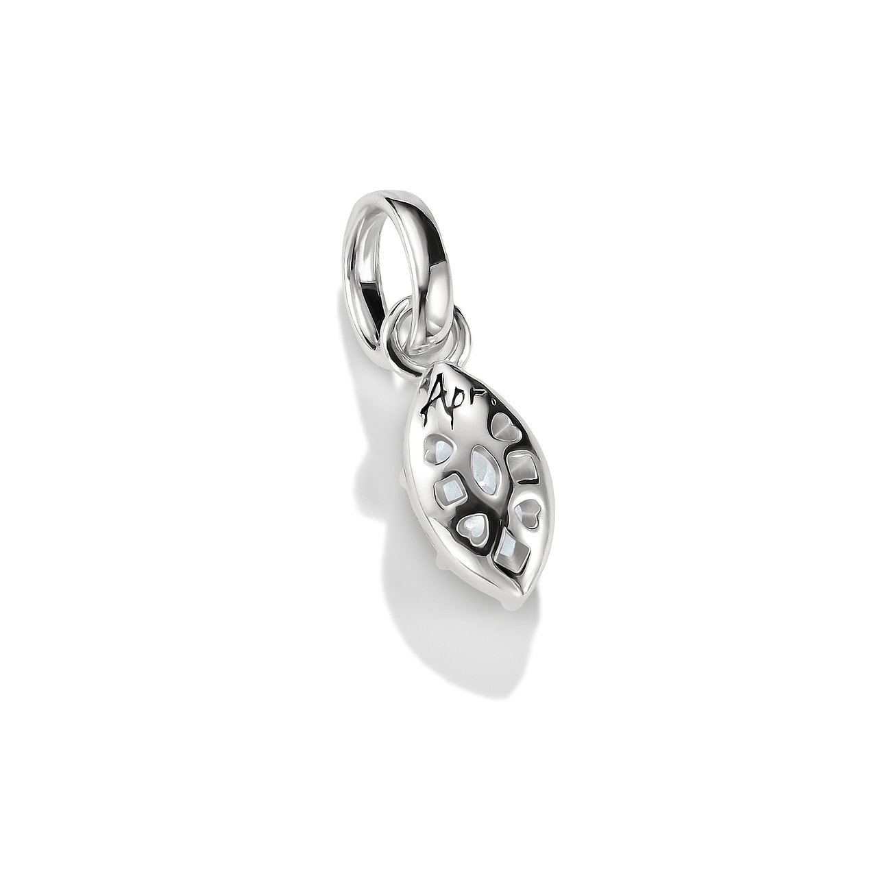 Charm pendente Thomas Sabo in argento a forma di foglia con zirconi colorati e