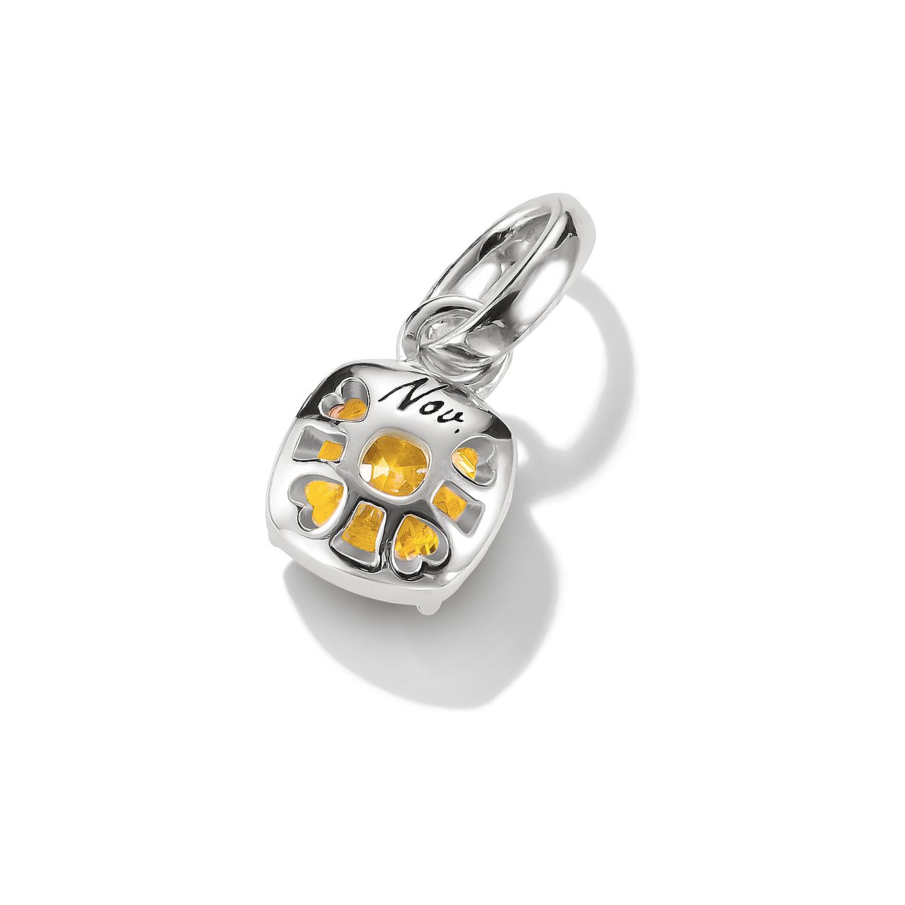 Gioiello pendente Thomas Sabo in argento, con zircone giallo rotondo e zirconi più piccoli.