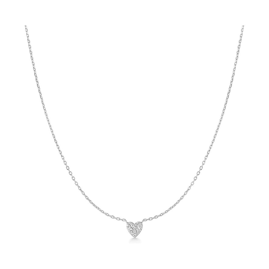 Ania Haie ketting van 925 zilver met een kleine, hartvormige zirkonia steenzetting.
