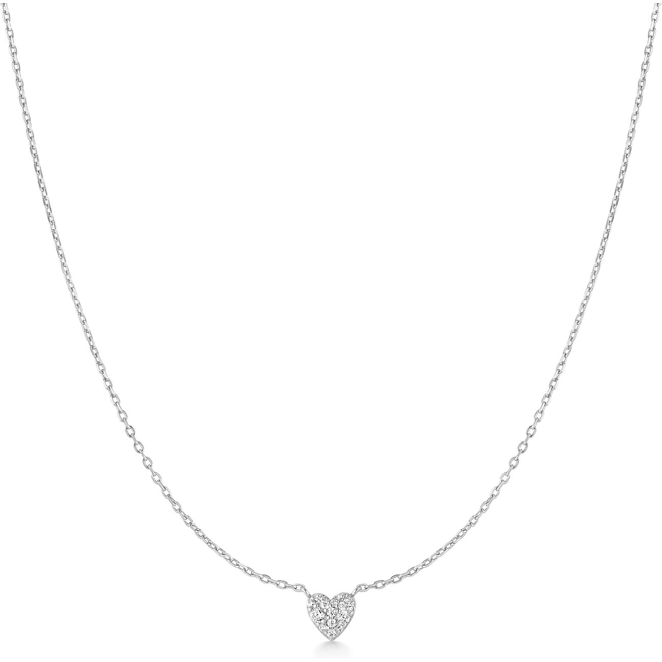 Ania Haie ketting van 925 zilver met een kleine, hartvormige zirkonia steenzetting.