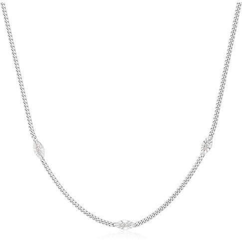 Ania Haie Halskette aus 925er Silber mit Zirkonia, schlicht und elegant, vor weißem Hintergrund.
