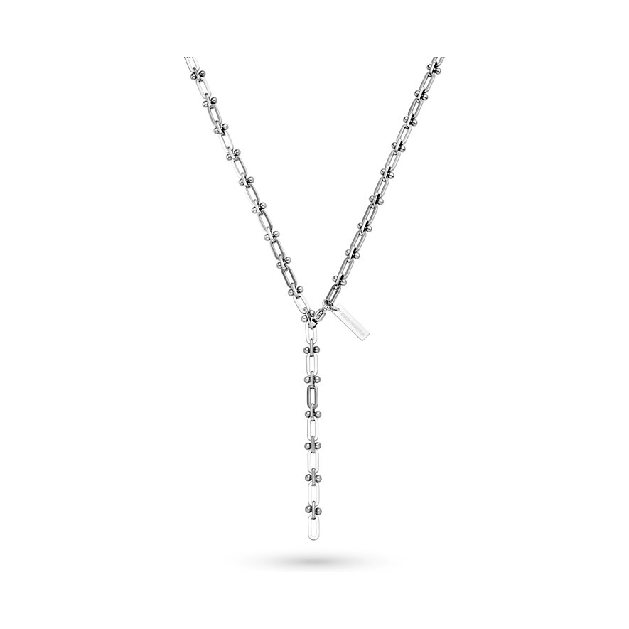 Collier Liebeskind en acier inoxydable brillant, avec des sphères décoratives à chaque maillon.