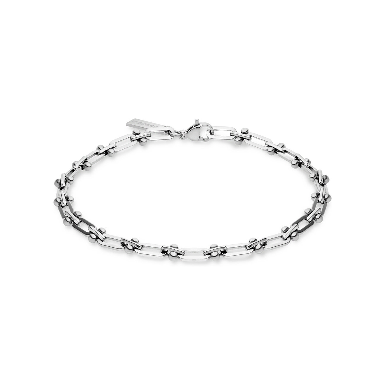Armband im Gliederketten-Design von Liebeskind aus glänzendem Edelstahl mit kleinen Kugelverzierungen an den Gliedern.