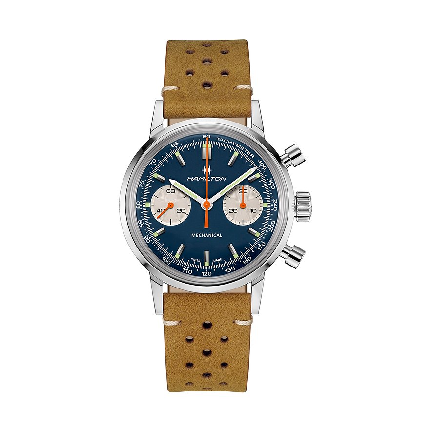 Hamilton Uhren-Set American Classic IntraMatic Mechanical H38429541, Herren, Edelstahl, Armband: Leder, Automatik, analog