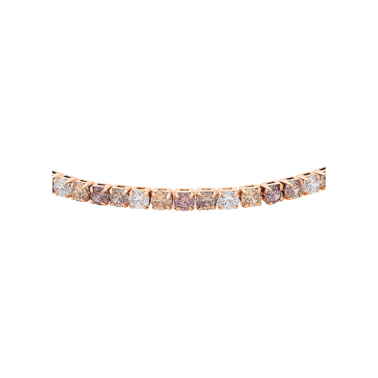 Das s.Oliver Armband aus roségoldfarbenem Edelstahl ist mit unterschiedlich farbigen Zirkonia-Farbsteinen besetzt.