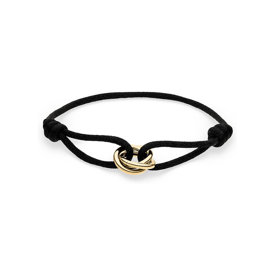 s.Oliver Armband, Damen, Edelstahl, Textil, schwarz
