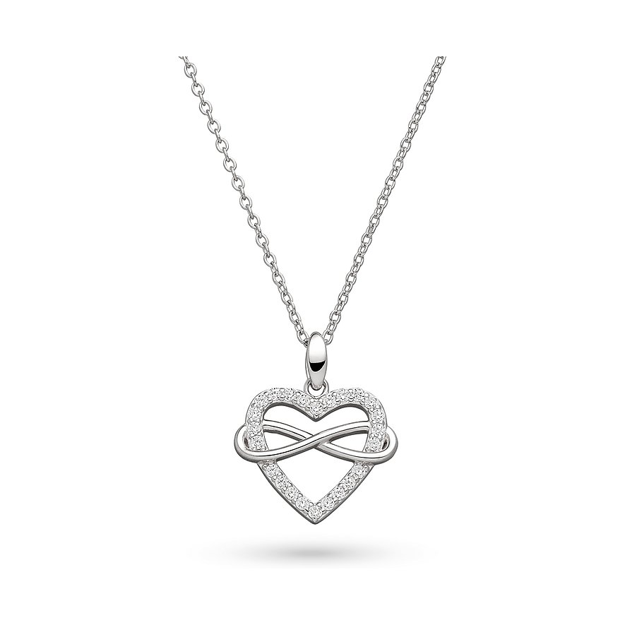 s.Oliver Halsband: Silverkedja med hjärthänge och en sammanflätad silverfärgad oändlighetssymbol.