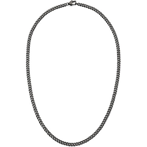 s.Oliver halskæde i antracitfarvet rustfrit stål som en enkel, lukket panserkæde.
