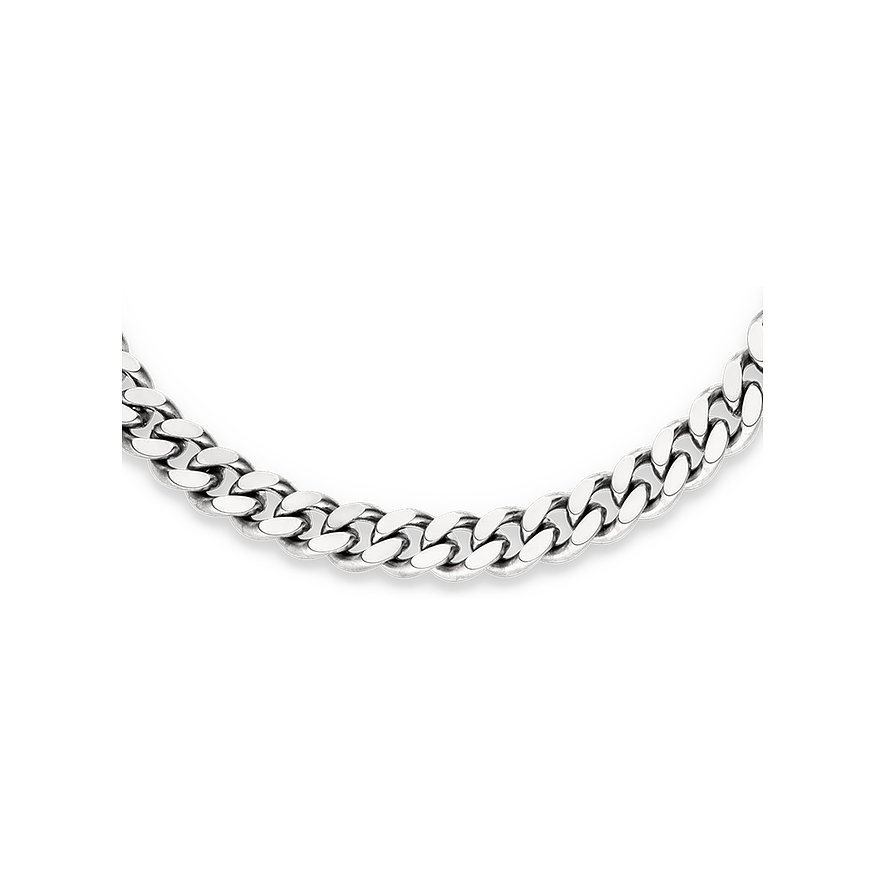 Ein s.Oliver Armschmuck aus glänzendem Edelstahl, der eine Silberkette mit dicken Gliedern zeigt.