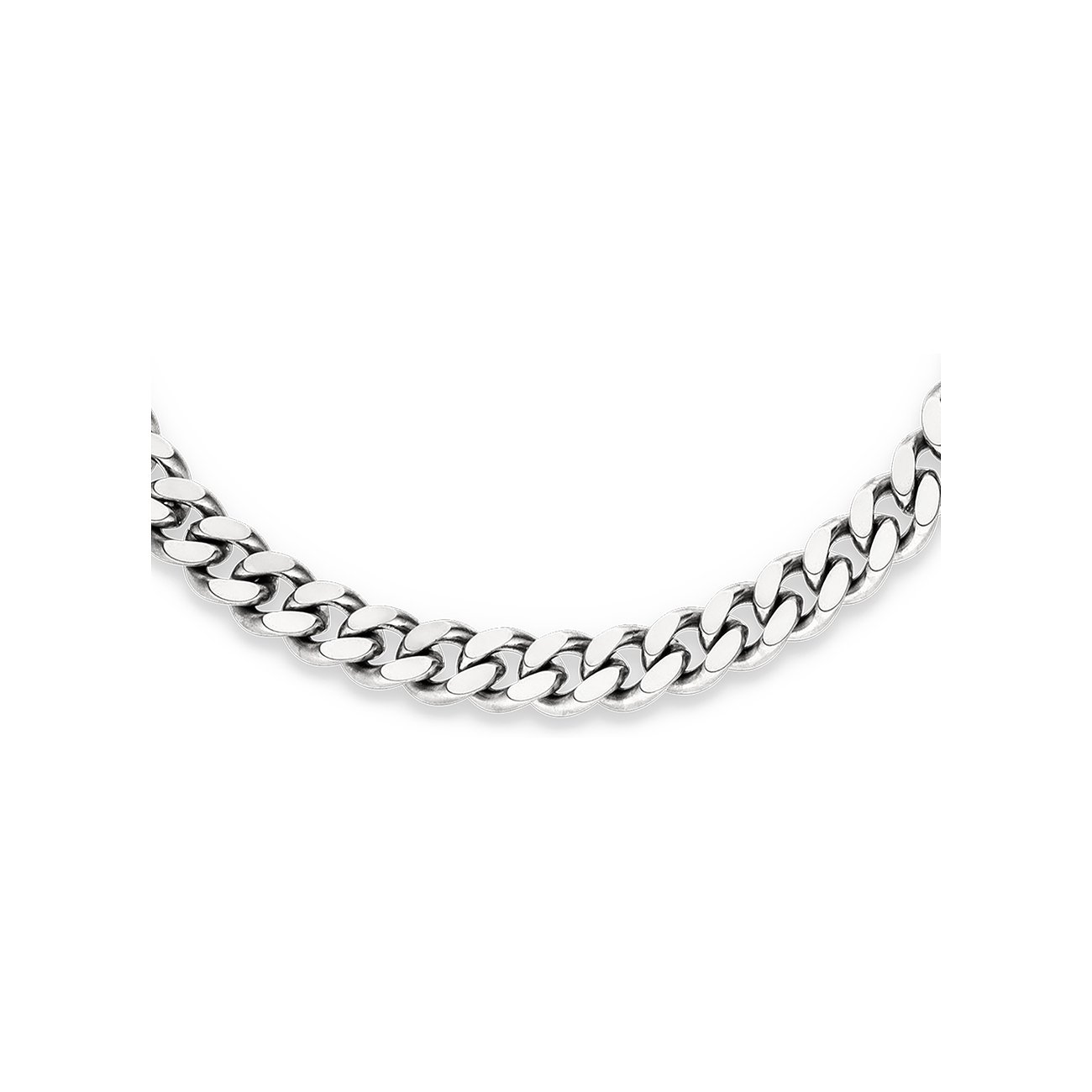 Ein s.Oliver Armschmuck aus glänzendem Edelstahl, der eine Silberkette mit dicken Gliedern zeigt.