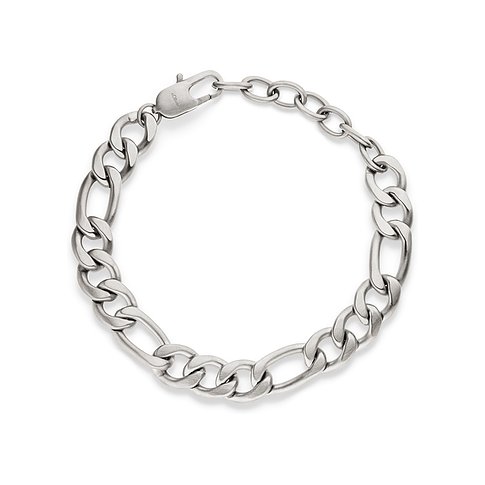 s.Oliver armbånd i mat rustfrit stål. En flettet kæde af skiftevis store og små led.