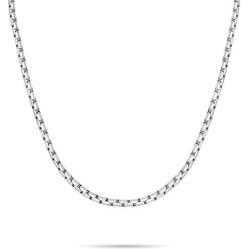 s.Oliver halsband i rostfritt stål, en silverfärgad kedja som hänger lätt ned framtill.