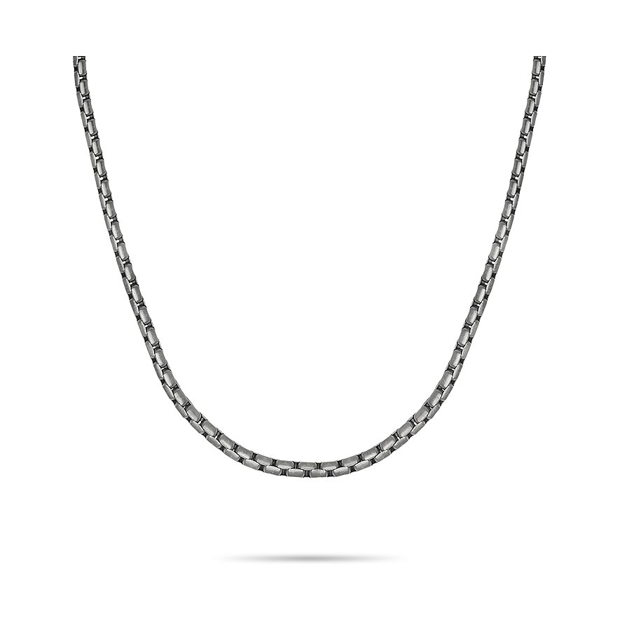 Collier s.Oliver en acier inoxydable brillant, sous forme d'une longue chaîne à maillons.