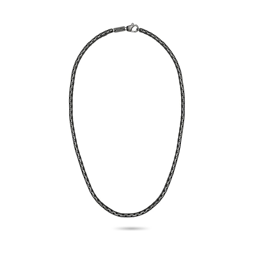s.Oliver Halsband: Ett långt, tunt halsband i mörkgrått rostfritt stål, med karbinhake.
