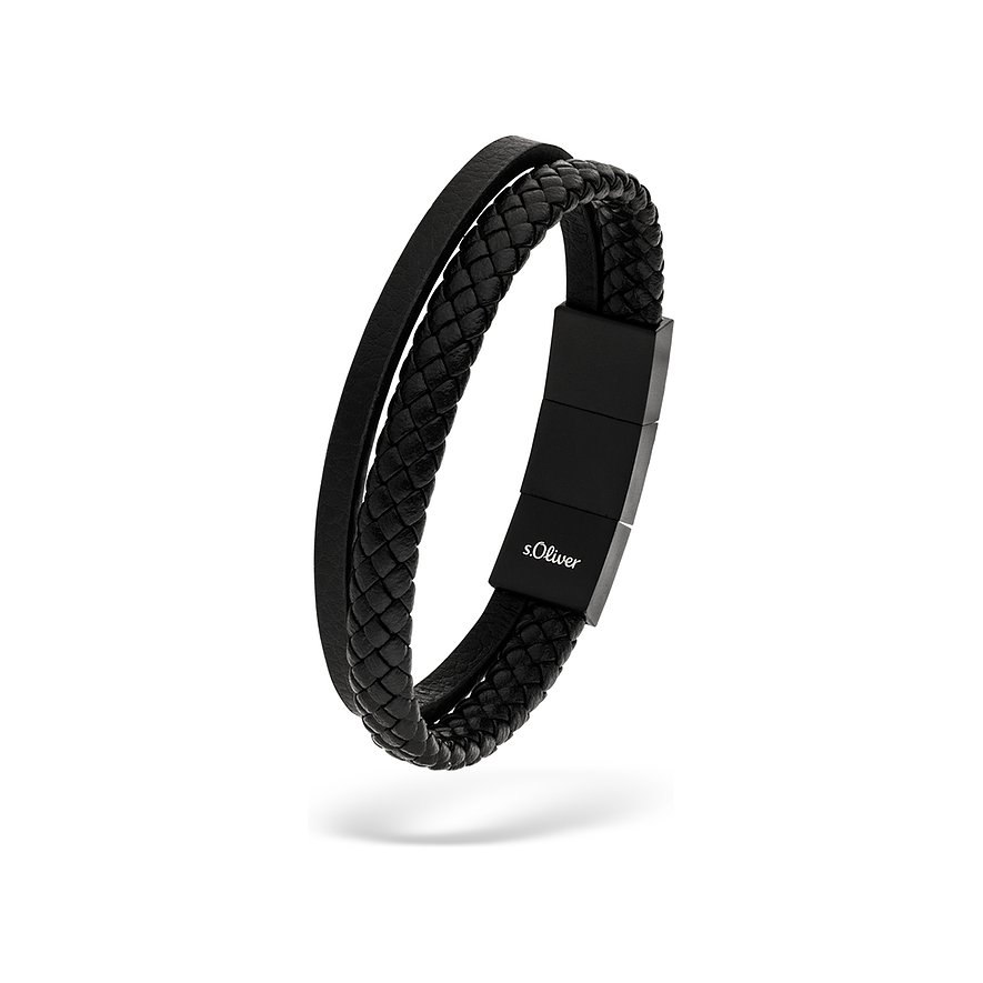 s.Oliver Armband SOJ-0055-B-22 Edelstahl, Leder