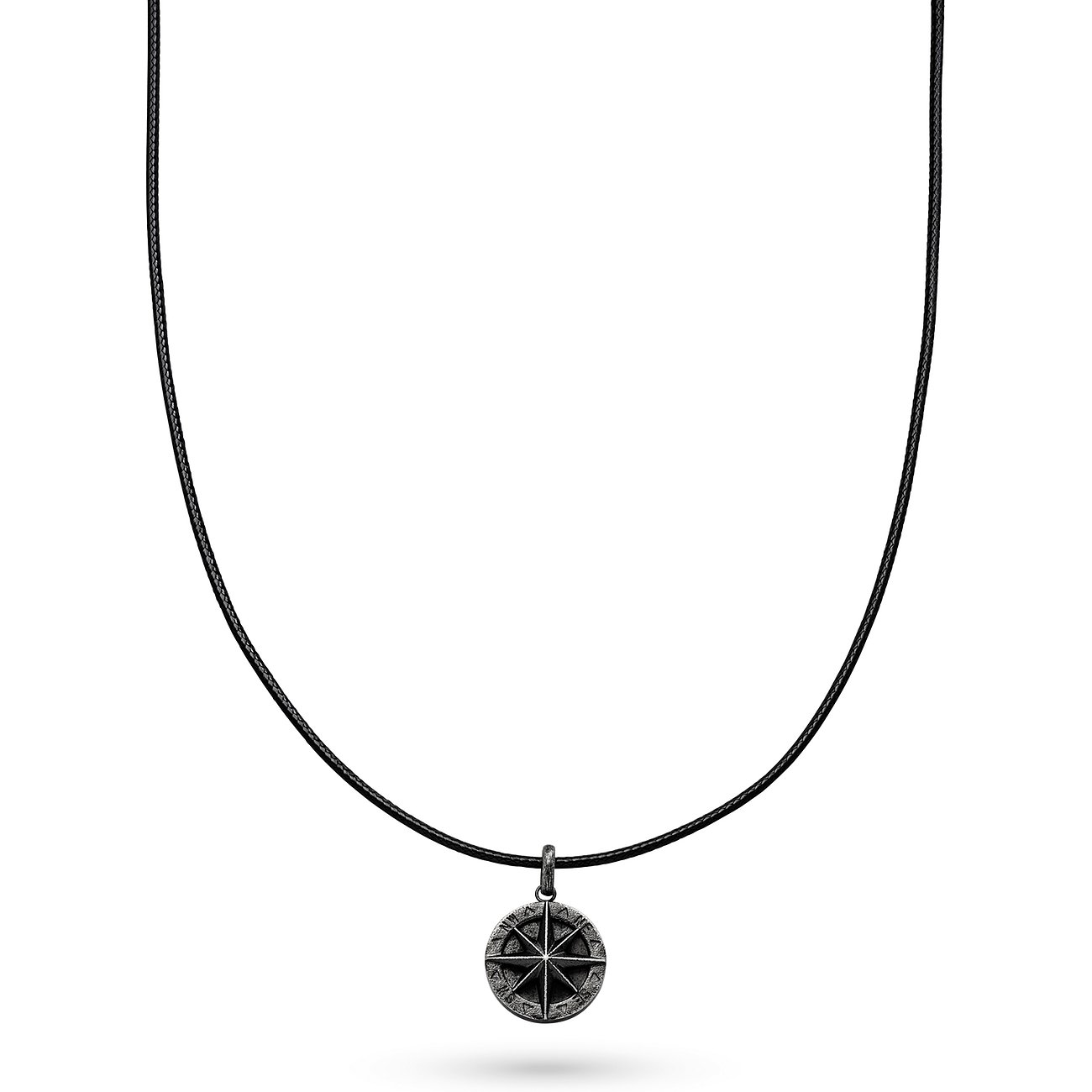 s.Oliver Halsschmuck mit einem eleganten Lederband und einem Anhänger aus Edelstahl.
