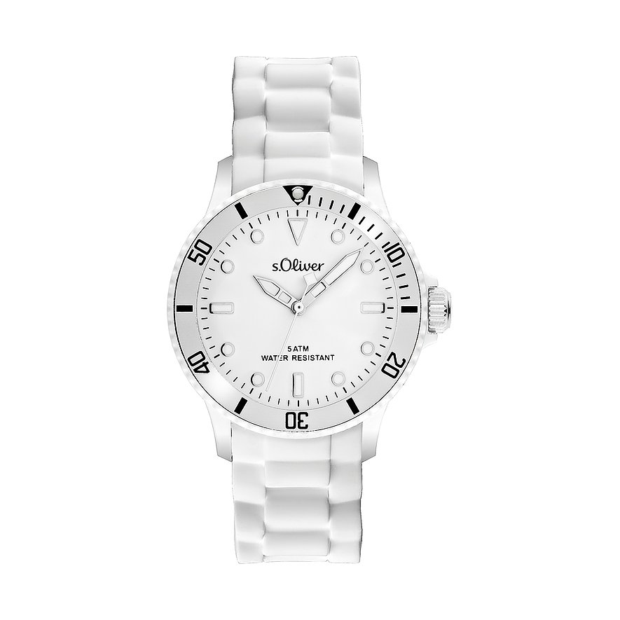 s.Oliver Damenuhr Colors SO-2291-PQ, Zirkonia, Damen, Kunststoff, Armband: Silikon, Quarz, analog