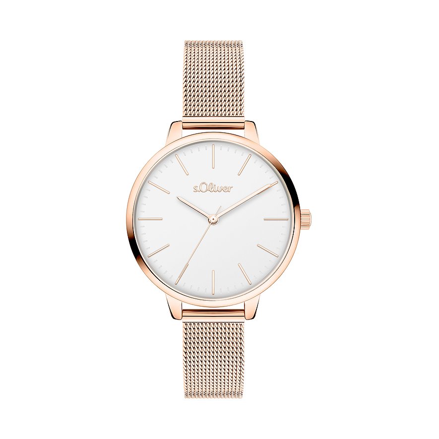 s.Oliver Damenuhr zeitlos mit Meshband SO-4566-MQ