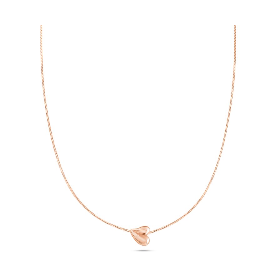 Tamaris halsketting van roségoudkleurig roestvrij staal met hartvormige hanger aan een fijne ketting.
