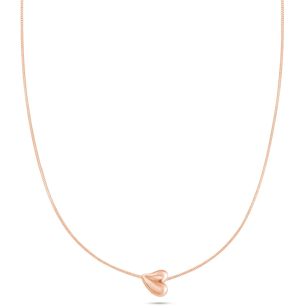 Tamaris halsketting van roségoudkleurig roestvrij staal met hartvormige hanger aan een fijne ketting.