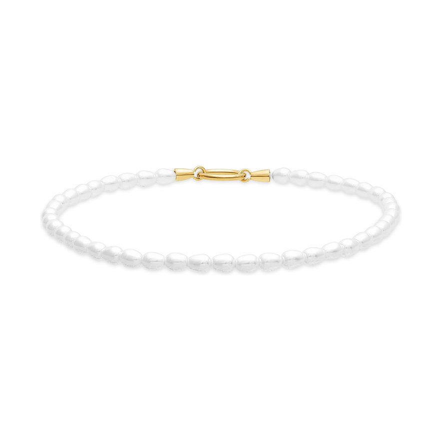 Tamaris Fußkette, Kunstperle, Damen, Edelstahl, Perle, gold