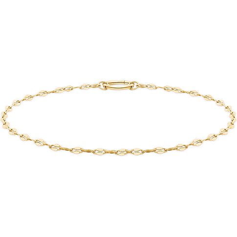Tamaris goudkleurige RVS armband, delicaat plat schakelketting-uiterlijk op witte achtergrond.