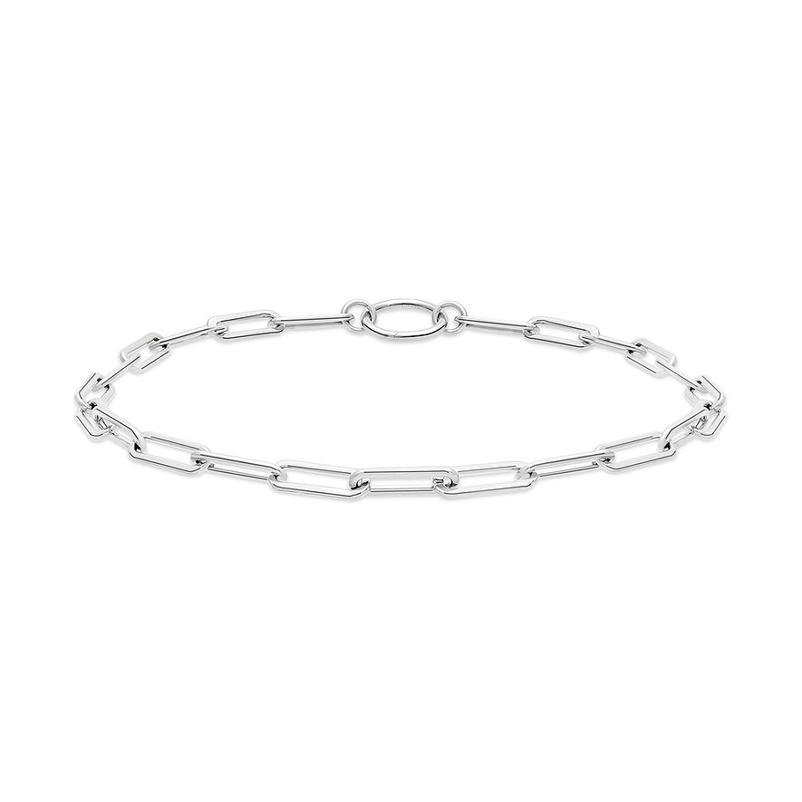 Un bracciale Tamaris in acciaio inossidabile color argento, composto da maglie allungate e da una chiusura rotonda.