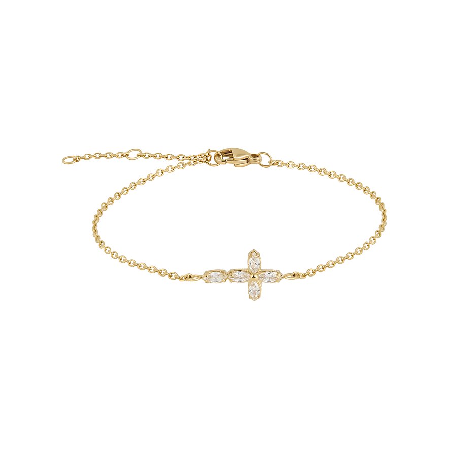 Tamaris Armband, Zirkonia, Damen, Edelstahl, gold