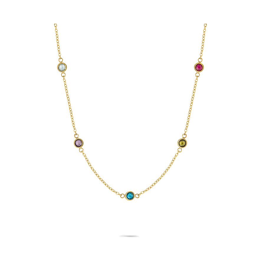 Tamaris Kette, Zirkonia, Damen, Edelstahl, gold