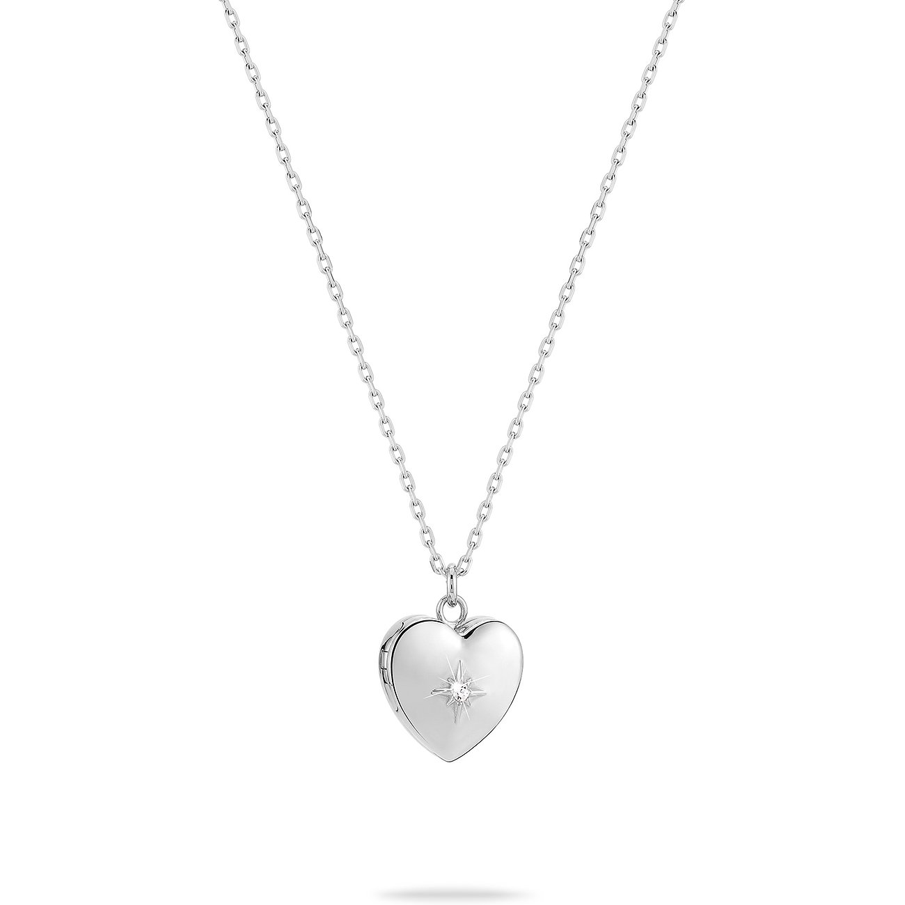 Tamaris halsband i rostfritt stål med silverfärgad hjärtformad medaljong prydd med en zirkonia.