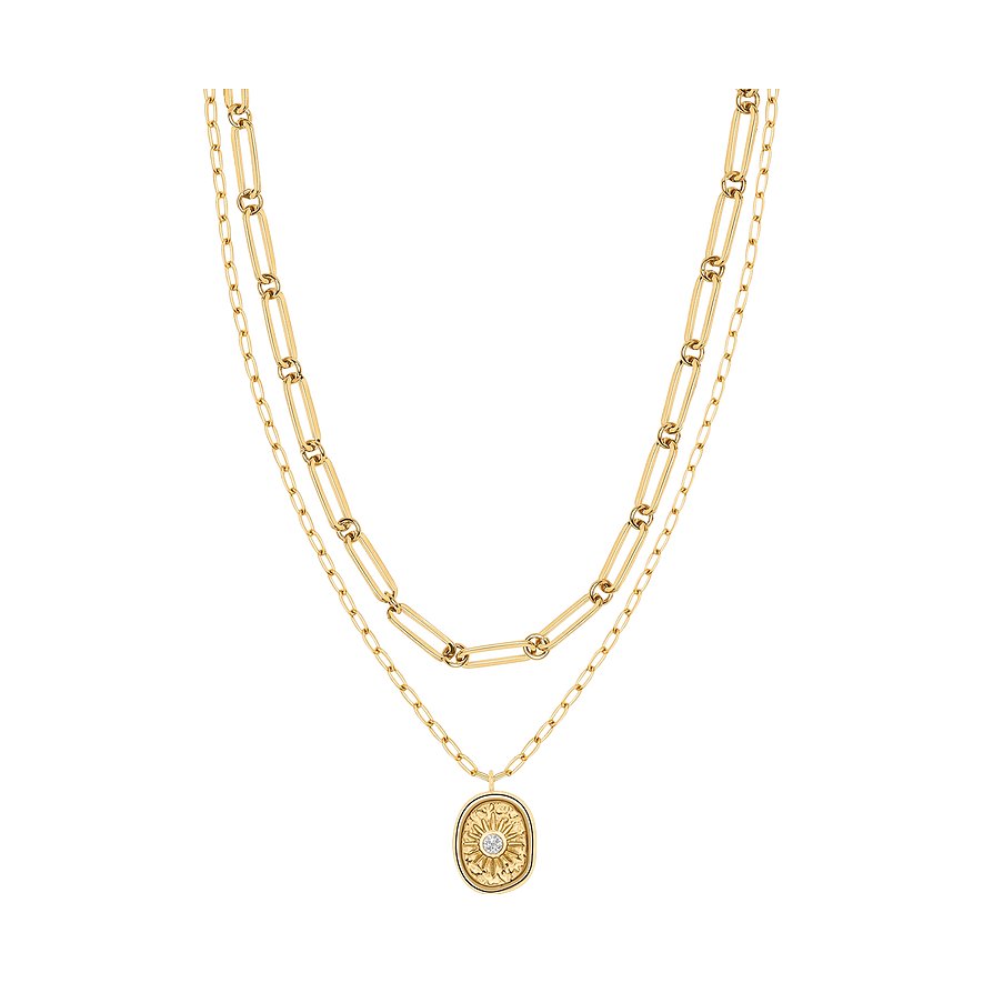 Tamaris Schmuck-Set, Zirkonia, Damen, Edelstahl, gold