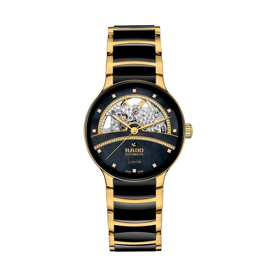 Rado Damenuhr Centrix R30032752, Damen, Edelstahl, Armband: Edelstahl, Keramik, Automatik, analog