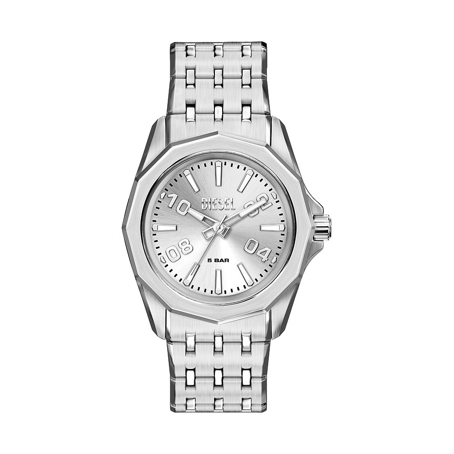 Diesel Herrenuhr Stinger DZ2236, Herren, Edelstahl, Armband: Edelstahl, Quarz, analog