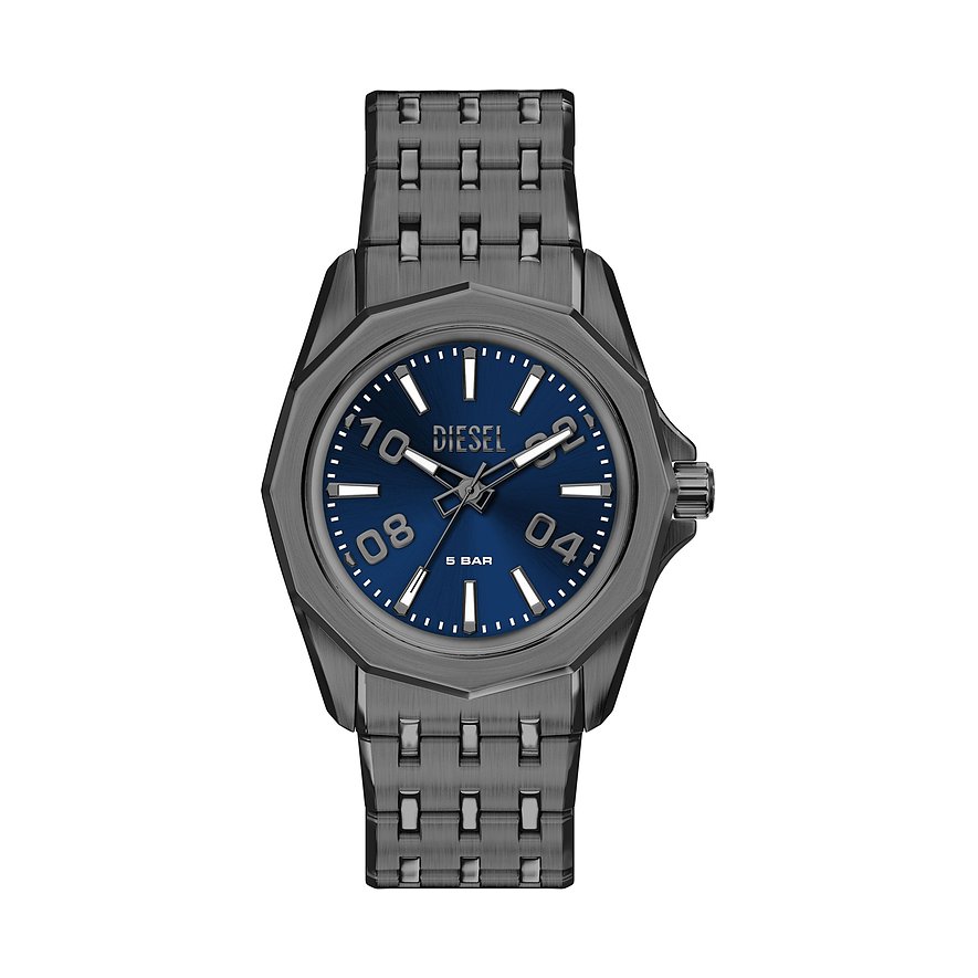 Diesel Herrenuhr Stinger DZ2238, Herren, Edelstahl, Armband: Edelstahl, Quarz, analog