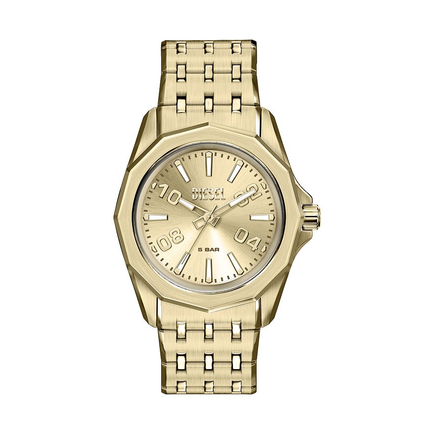 Diesel Herrenuhr Stinger DZ2239, Herren, Edelstahl, Armband: Edelstahl, Quarz, analog