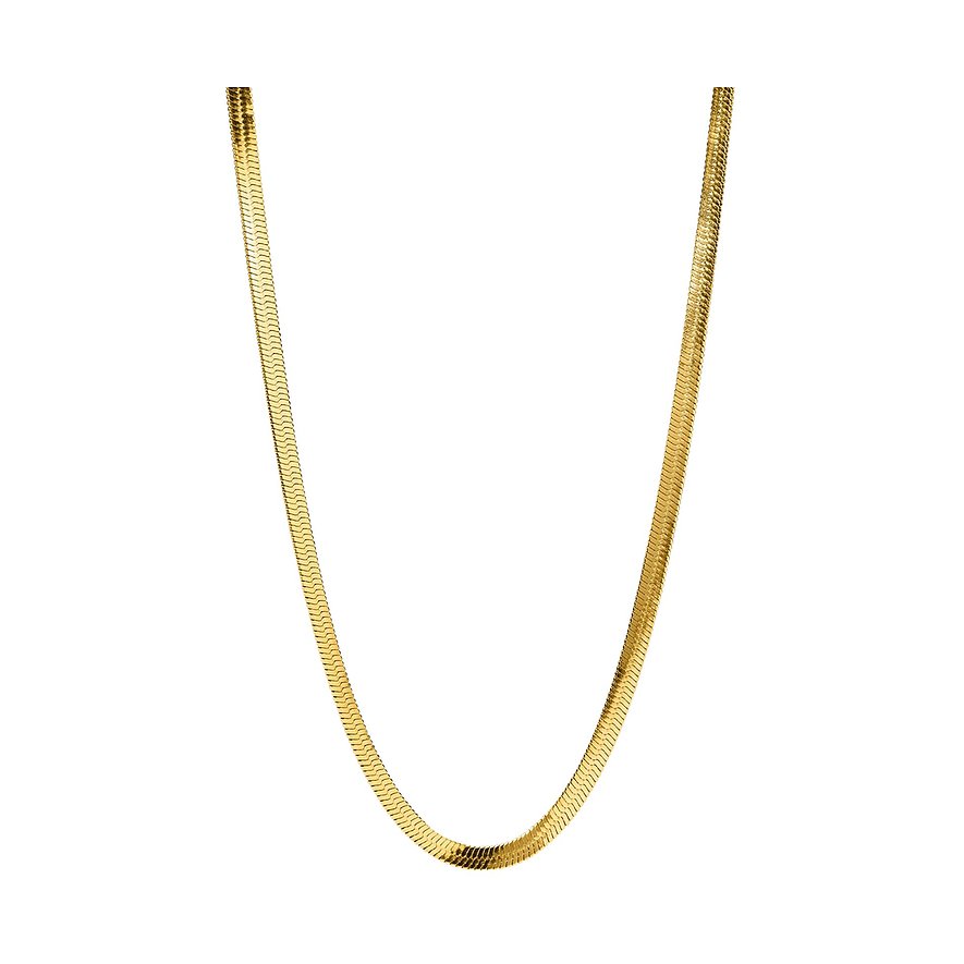 Purelei Halskette aus goldfarbenem Edelstahl. Die Gliederkette ist als feine Schlangenkette ausgelegt.