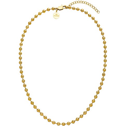 Purelei halsband i guldfärgat rostfritt stål med små runda kulor och justerbart lås.