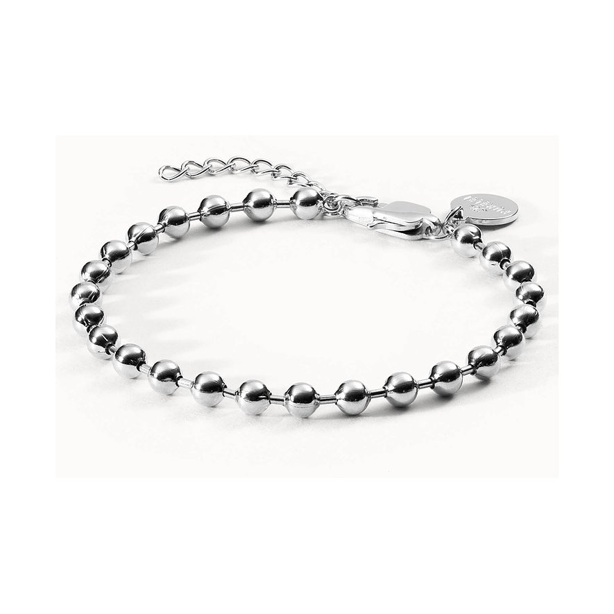 Purelei armbånd i sølvfarvet rustfrit stål, bestående af en kæde af perler på række.
