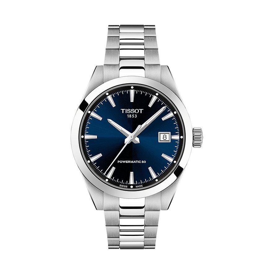 Tissot Herrenuhr Gentleman 38mm T1658071104100, Herren, Edelstahl, Armband: Edelstahl, Automatik, analog