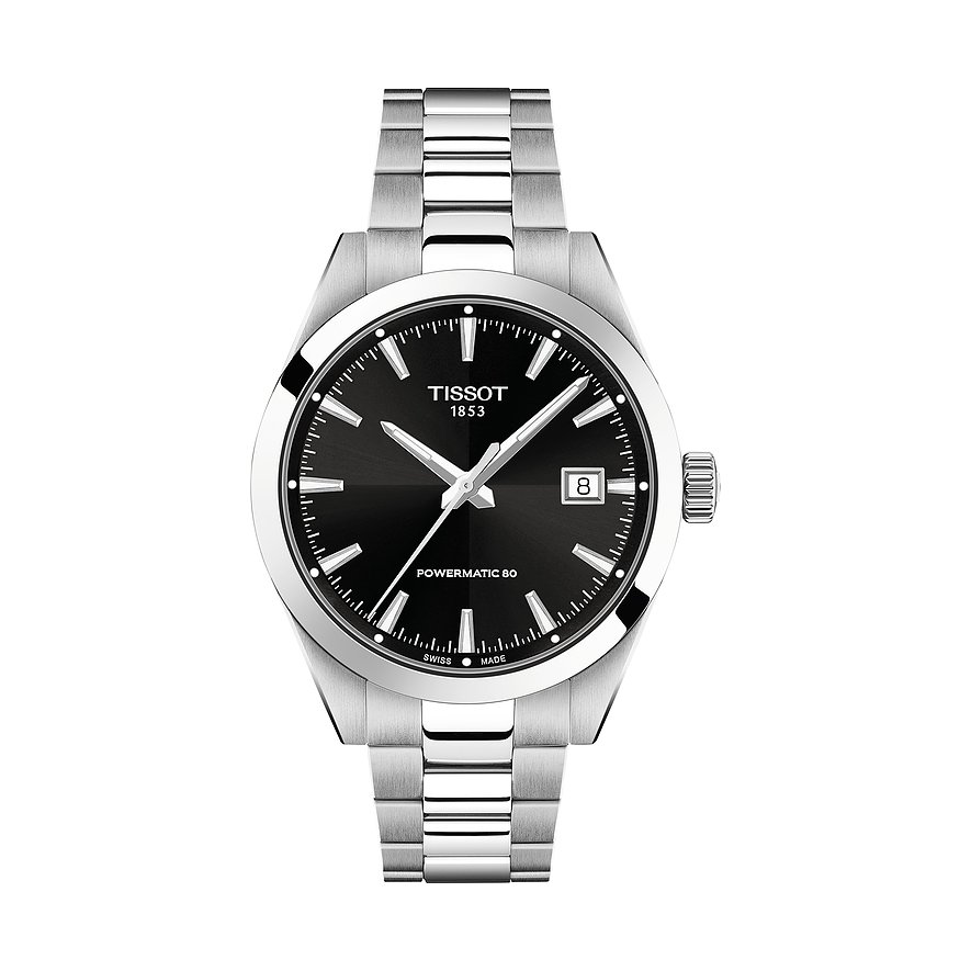 Tissot Herrenuhr Gentleman 38mm T1658071105100, Herren, Edelstahl, Armband: Edelstahl, Automatik, analog